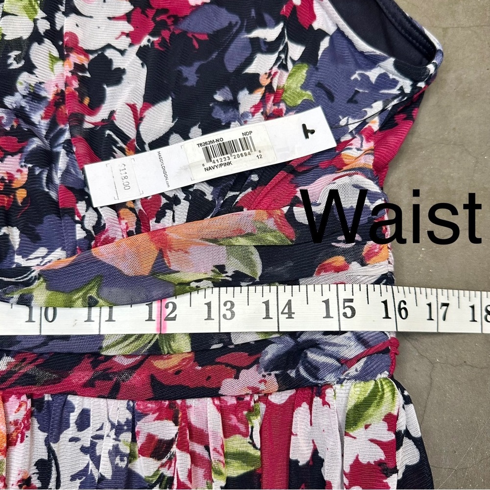 Maggy London Floral Cocktail Dress Sz12 - Picture 8 of 9